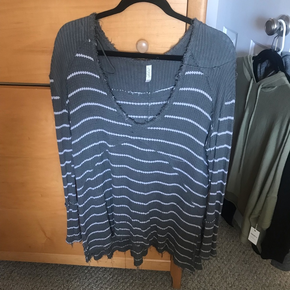 Grey medium Free People waffle thermal